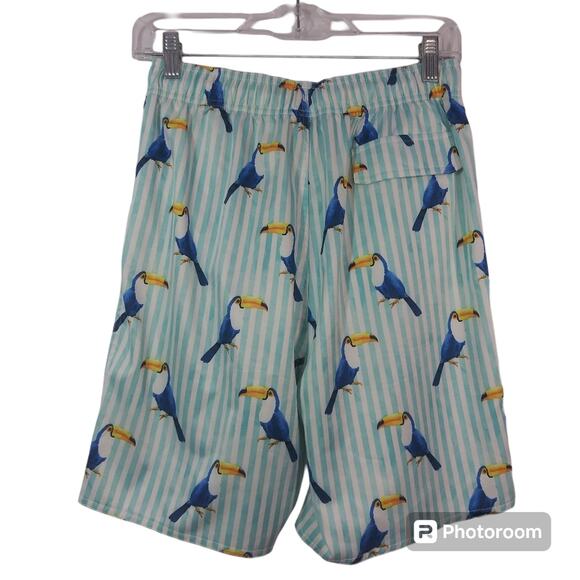 First Wave TOUCAN-PRINT SWIM SHORTS BLUE Boys Size 18/20 - Picture 2 of 6